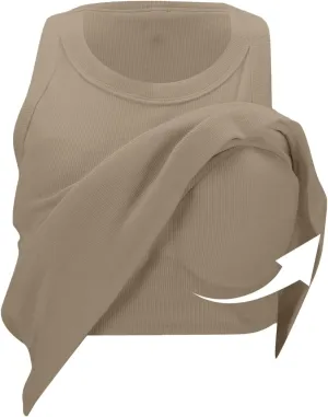 Tank Tops with Built in Bras Round Neck Ribbed Tank Top with Bra Pads Loose Casual Workout Tank Tops for Women