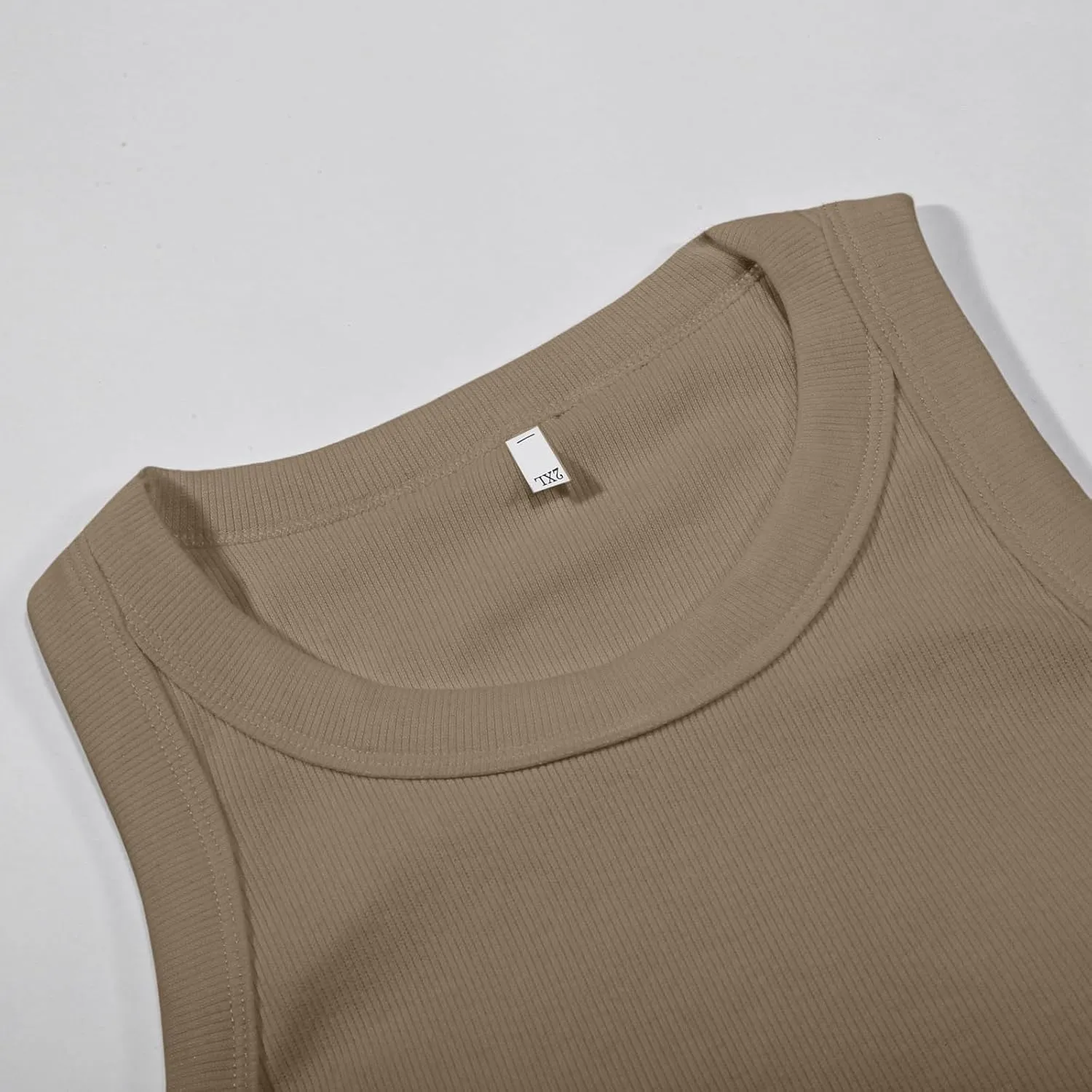 Tank Tops with Built in Bras Round Neck Ribbed Tank Top with Bra Pads Loose Casual Workout Tank Tops for Women