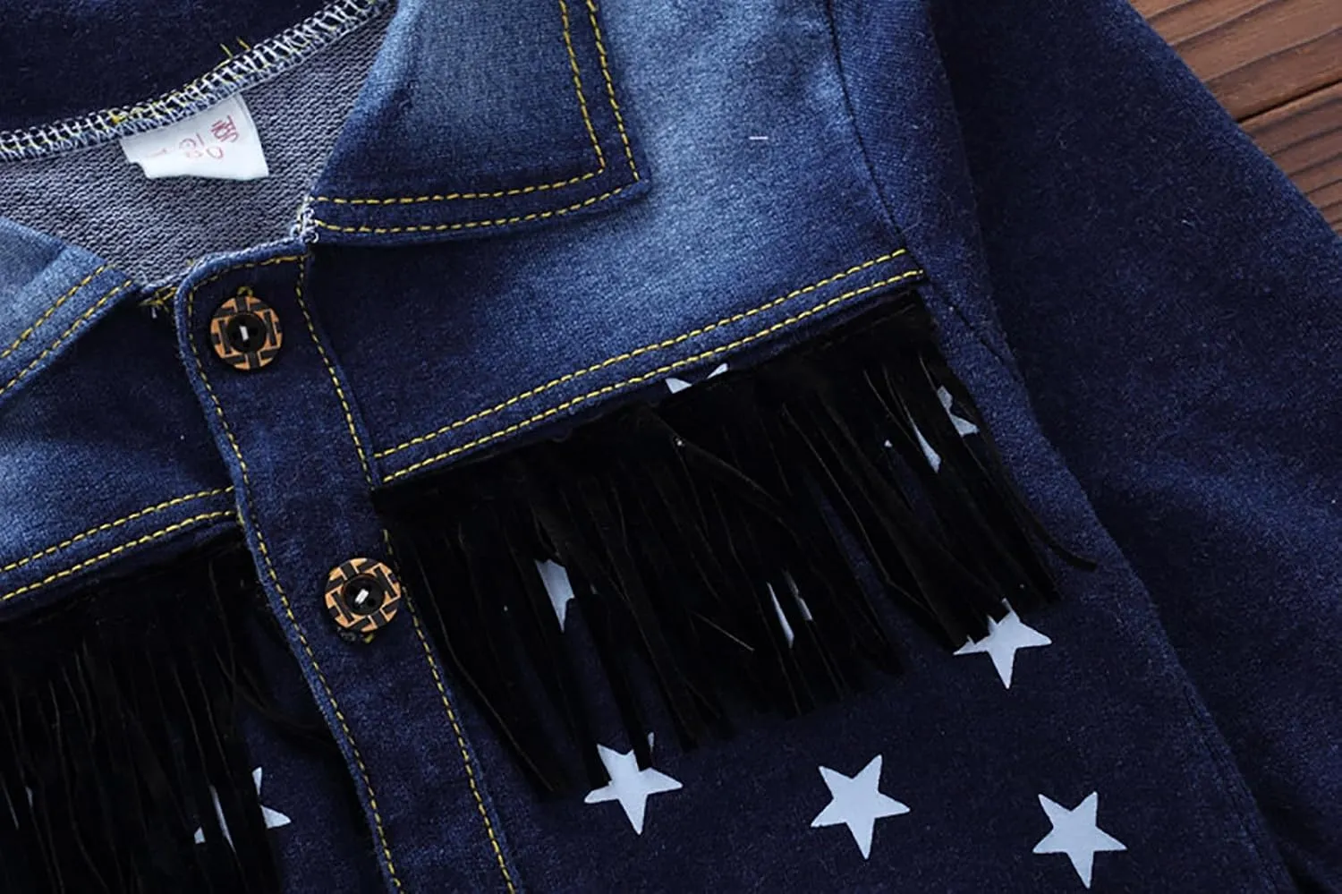 Toddle Boy's Denim Sets Button Front Jacket And Pants Suits Fall Summer Stars Letter Print Stylish Outfits Set