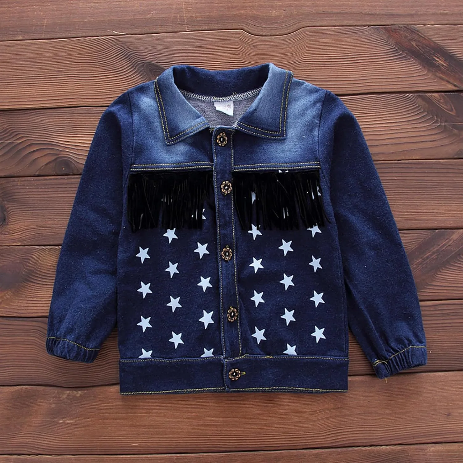 Toddle Boy's Denim Sets Button Front Jacket And Pants Suits Fall Summer Stars Letter Print Stylish Outfits Set