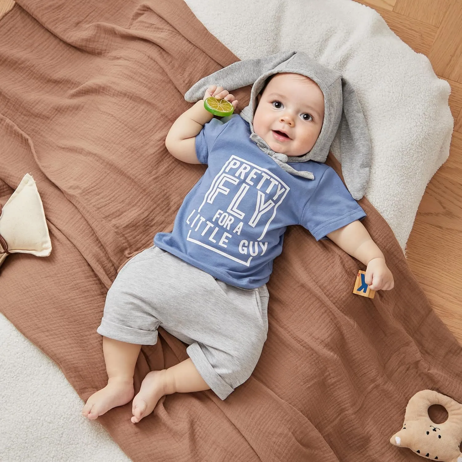 Toddler Baby Boy Summer Outfit Short Sleeve Letter Print T Shirt Top and Casual Shorts Set Cute Infant Newborn Clothes