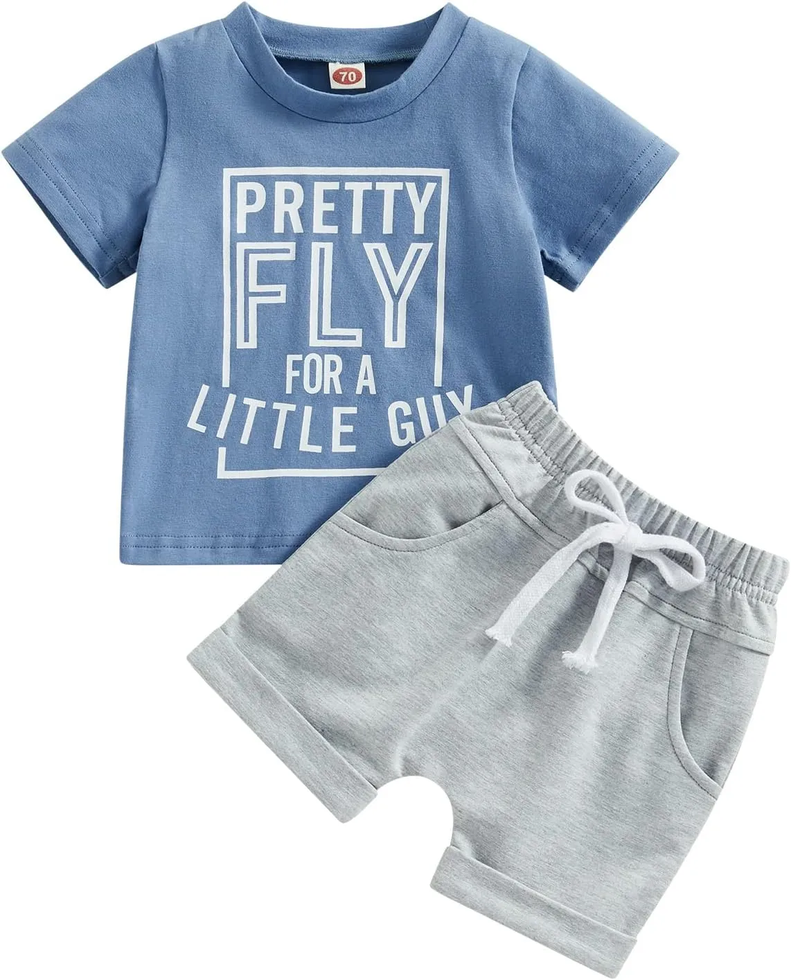 Toddler Baby Boy Summer Outfit Short Sleeve Letter Print T Shirt Top and Casual Shorts Set Cute Infant Newborn Clothes