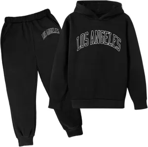 Toddler Boy's Sets Hooded Pullover And Jogger Sweatpants Suits Casual Fall Winter Letter Print Tracksuits Outfits
