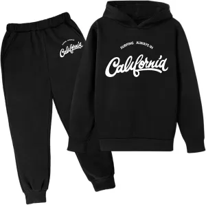 Toddler Boy's Sets Hooded Pullover And Jogger Sweatpants Suits Casual Letter Print Fall Winter Tracksuits Outfits