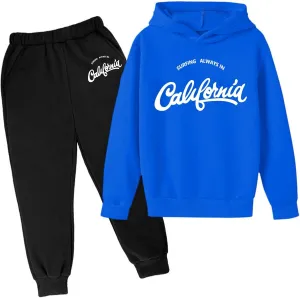Toddler Boy's Sets Hooded Pullover And Jogger Sweatpants Suits Casual Letter Print Fall Winter Tracksuits Outfits