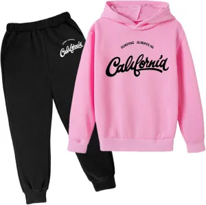 Toddler Boy's Sets Hooded Pullover And Jogger Sweatpants Suits Casual Letter Print Fall Winter Tracksuits Outfits