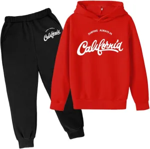 Toddler Boy's Sets Hooded Pullover And Jogger Sweatpants Suits Casual Letter Print Fall Winter Tracksuits Outfits