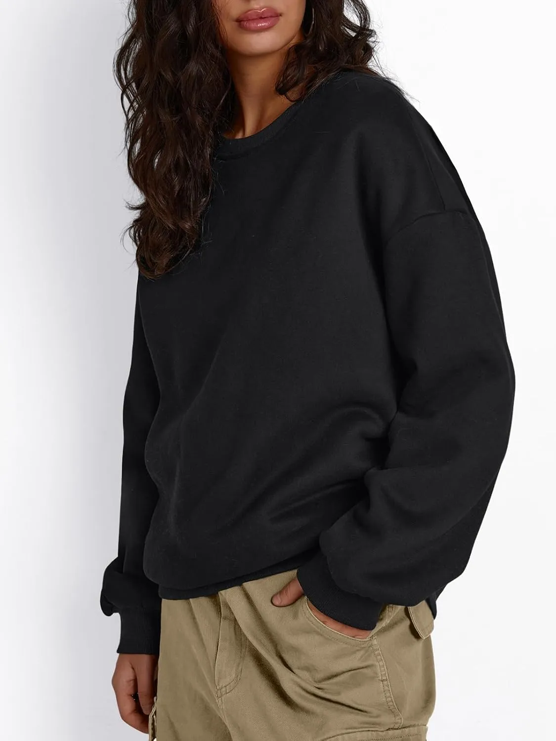 Trendy Queen Women's Winter Fleece Sherpa Lined Sweatshirts 2025 Crewneck Long Sleeve Pullover Hoodies Outfits Clothes