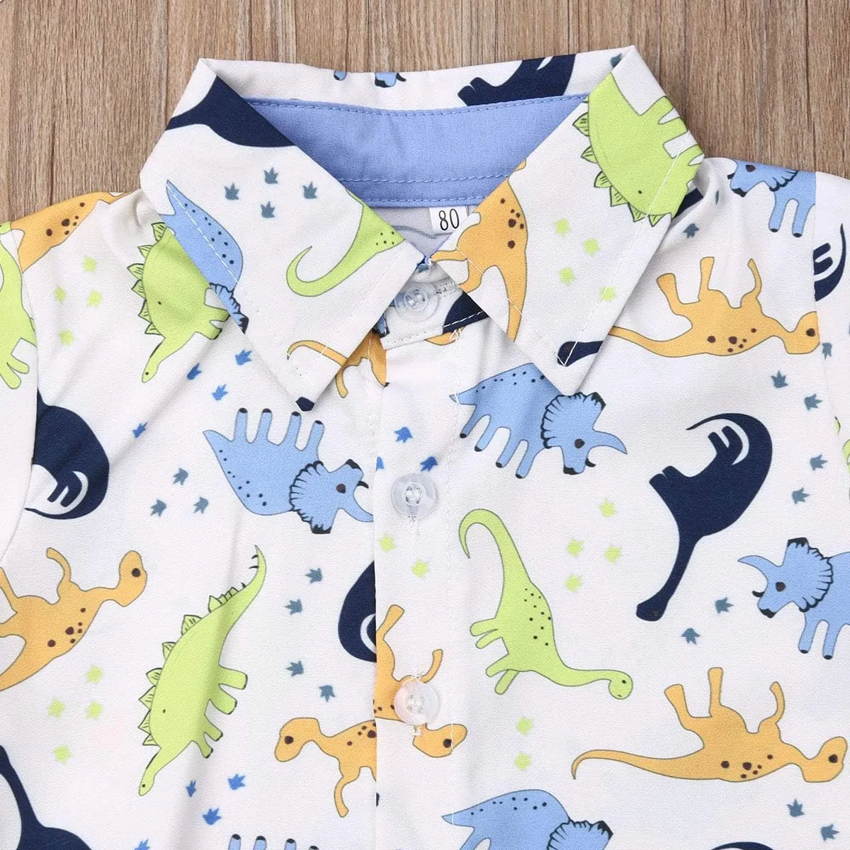 VISGOGO Toddler Baby Boy Flamingo Short Sleeve Button Down Shirt & Casual Shorts Set Summer Outfits 1-6 Years Clothes