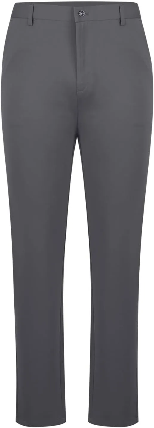 Wide Leg Pants for Men High Waist Straight Leg Zipper Pants Business Casual Pull on Office Work Trousers