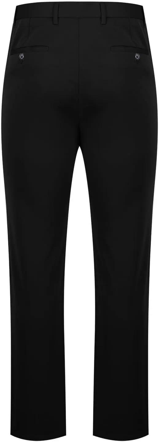 Wide Leg Pants for Men High Waist Straight Leg Zipper Pants Business Casual Pull on Office Work Trousers