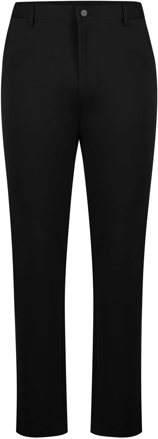 Wide Leg Pants for Men High Waist Straight Leg Zipper Pants Business Casual Pull on Office Work Trousers