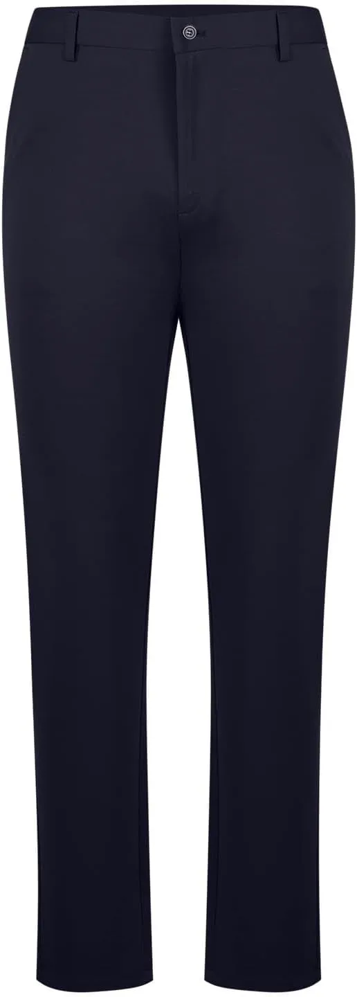 Wide Leg Pants for Men High Waist Straight Leg Zipper Pants Business Casual Pull on Office Work Trousers