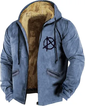 Winter Jackets for Men Fleece Sherpa Lined Warm Coat Jacket Heavyweight Sweatshirt Zip Up Sweatshirt Hoodie with Pockets