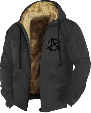 Winter Jackets for Men Heavyweight Sweatshirt Zip Up Sweatshirt Hoodie Fleece Sherpa Lined Warm Jacket Coat with Pockets