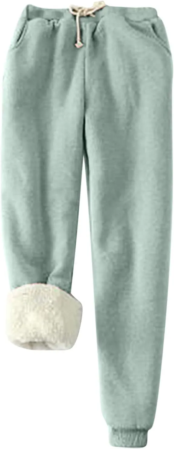 Women Fleece Lined Lounge Set Fall Winter 2 Piece Loungewear Soft Warm Fuzzy Pajamas Long Sleeve Tops with Pants Sets