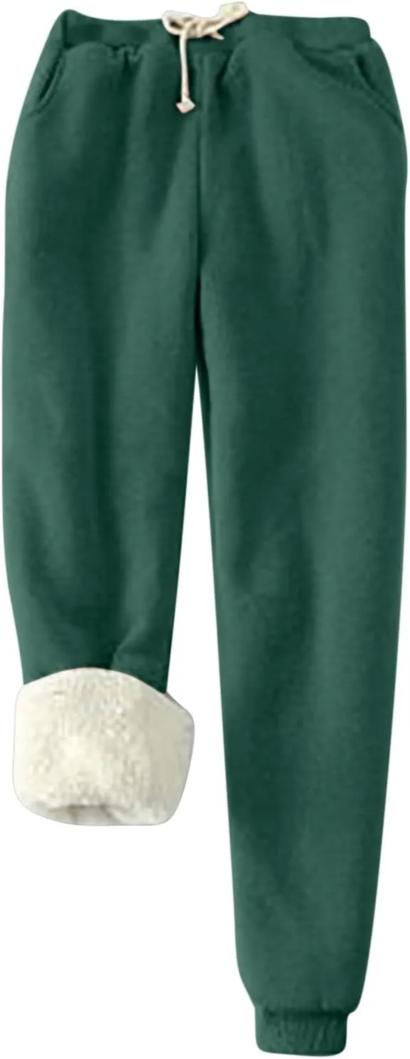 Women Fleece Lined Lounge Set Fall Winter 2 Piece Loungewear Soft Warm Fuzzy Pajamas Long Sleeve Tops with Pants Sets
