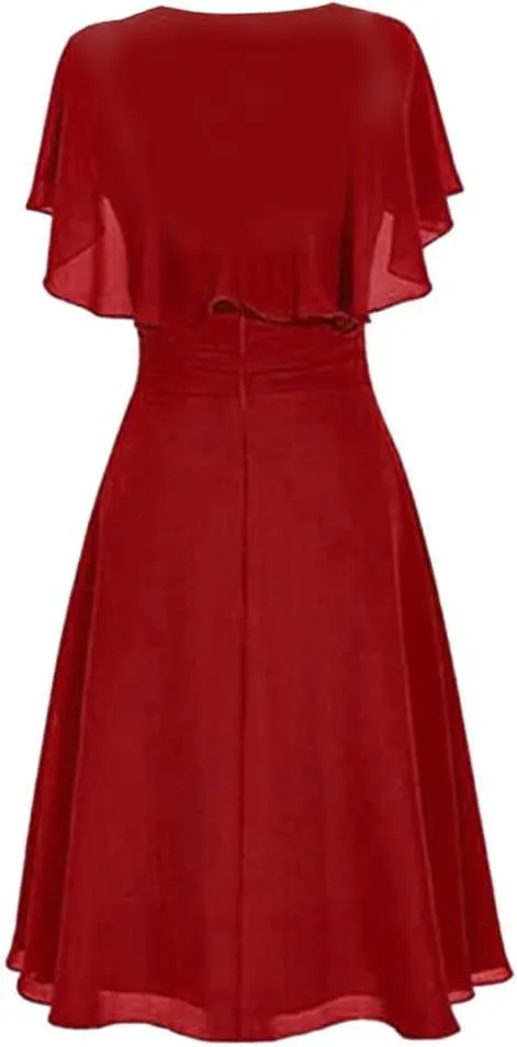 Women Formal Wedding Bridesmaid Dress Plus Size High-Waist Party Ball Prom Gown Cocktail Dresses