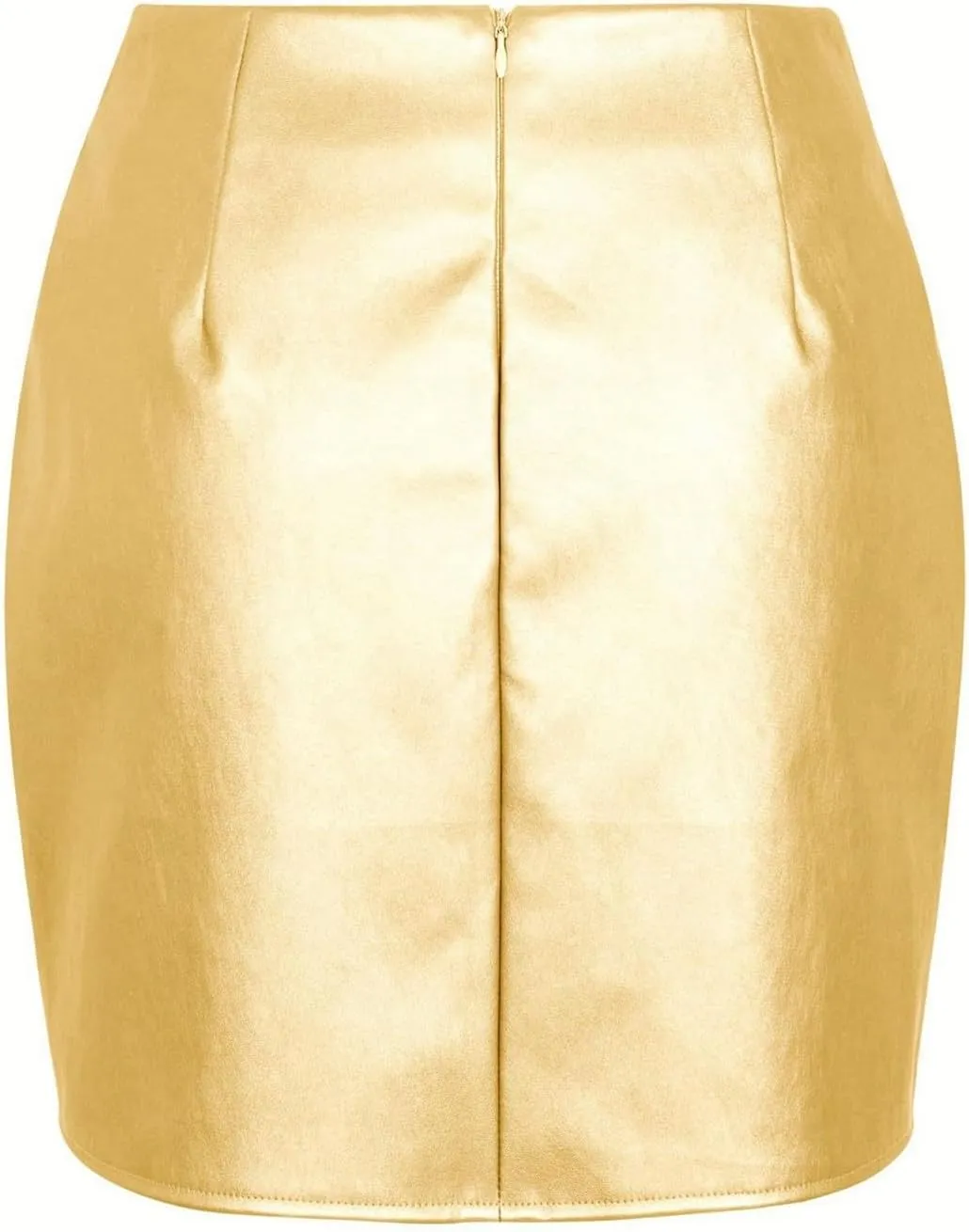 Women Neon Leather Bodycon Mini Skirt Skirts Sexy Shiny Liquid Metallic Wet Look Latex Skirt, 3X-Large, Black