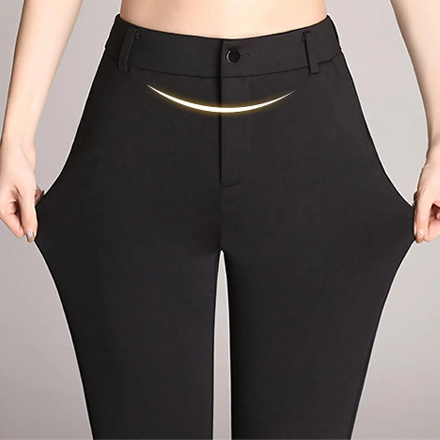 Women Pockets High Waist Solid Straight Leg Pants Long Trousers Flared Pants Palazzo Pants for Women Dressy