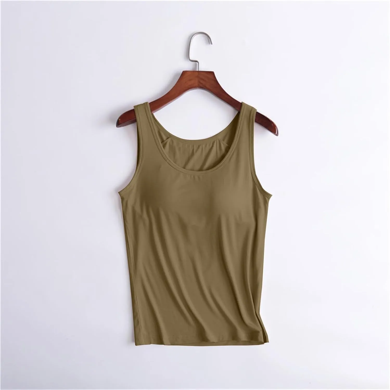 Women Rib Tank Tops with Built in Bras Summer Y2K Yoga Camisoles for Casual Fitness Workout Outfits Undershirts Cami