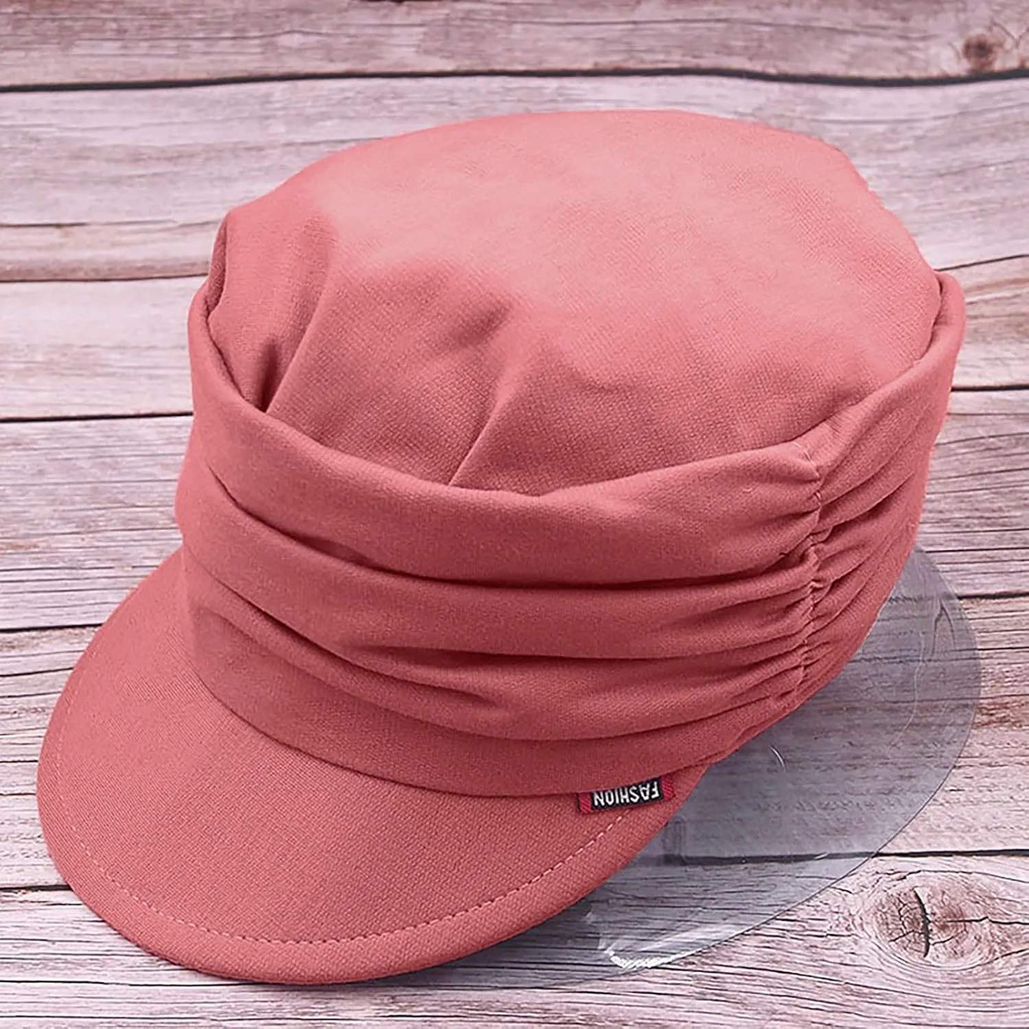 Women Soft-Brimmed Pleated Cap Soft Breathable Cozy Stretchy Baseball Caps Flat Top Caps