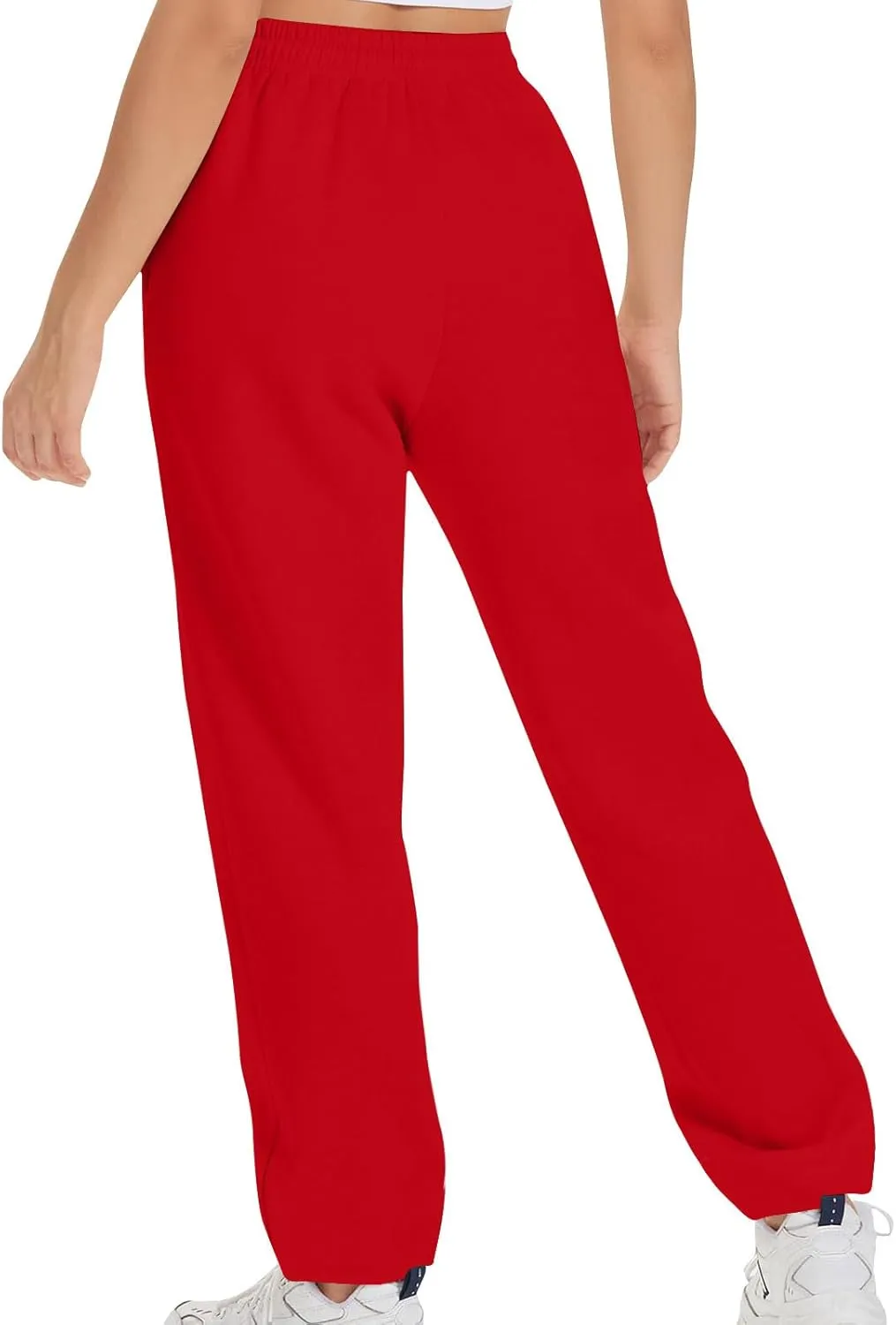 Women Straight Leg Sweatpants Fleece Lined Baggy Loose Lounge Pants Spring Fall Outfits Athletic Joggers with Pocket