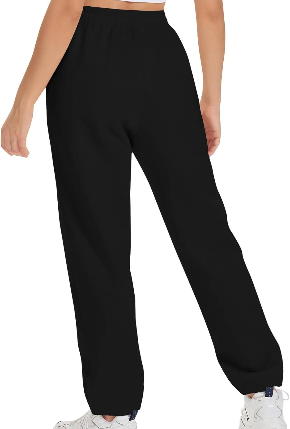 Women Straight Leg Sweatpants Fleece Lined Baggy Loose Lounge Pants Spring Fall Outfits Athletic Joggers with Pocket