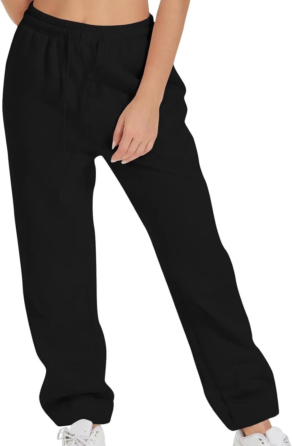 Women Straight Leg Sweatpants Fleece Lined Baggy Loose Lounge Pants Spring Fall Outfits Athletic Joggers with Pocket