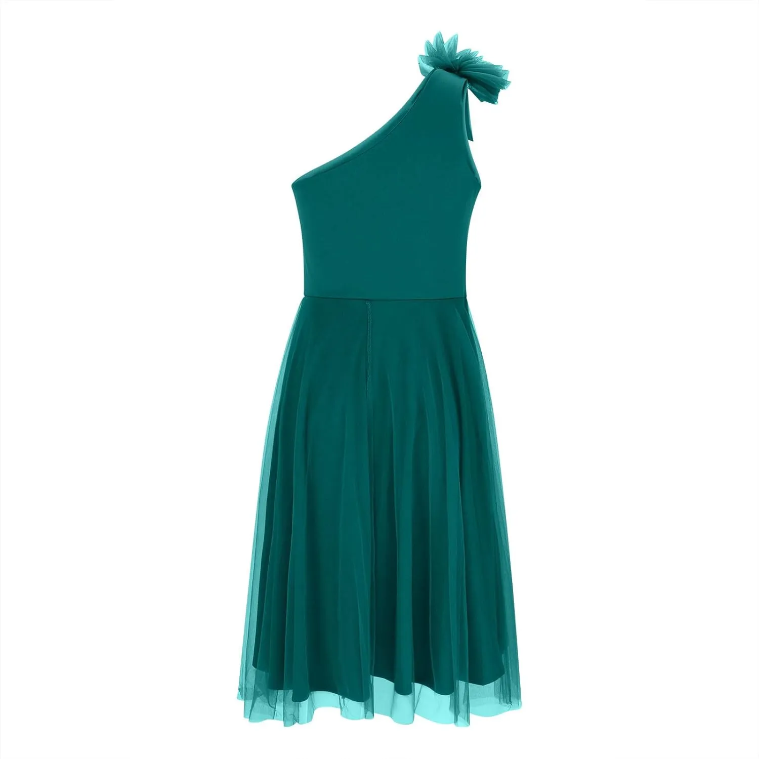 Women's 2025 Bohemian Summer Lace Mesh Solid One Shoulder Sleeveless Smocked Ruffle Tiered Beach Long Midi Dresses