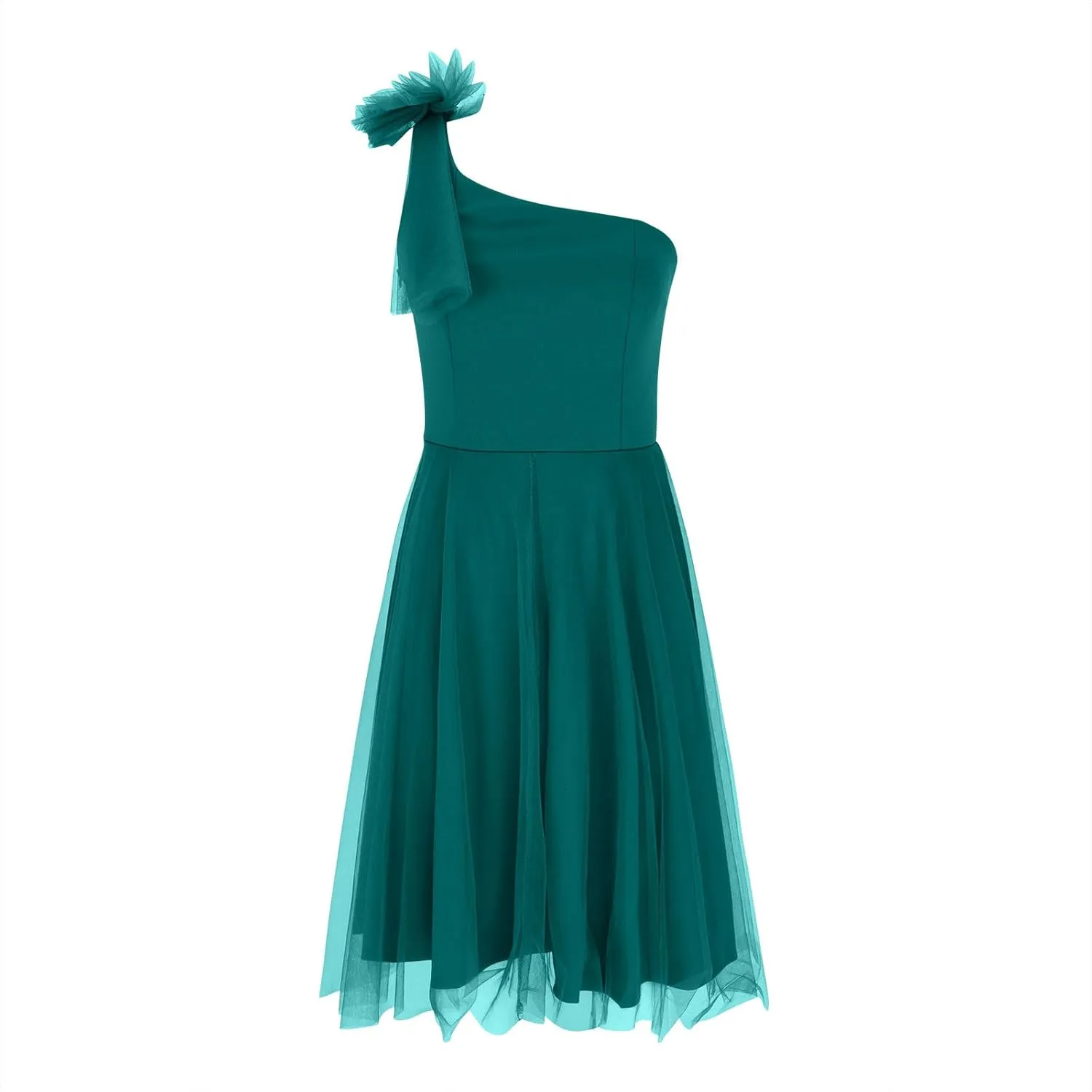 Women's 2025 Bohemian Summer Lace Mesh Solid One Shoulder Sleeveless Smocked Ruffle Tiered Beach Long Midi Dresses