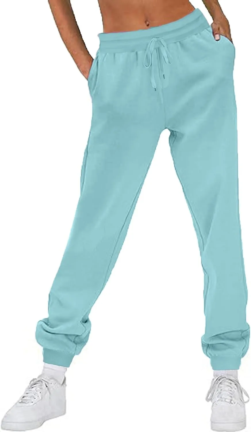 Womens Baggy Lounge Workout Cotton Sweatpants,Women’s Soft Running Modest Outfits,Drawstring Soft Sports Trousers