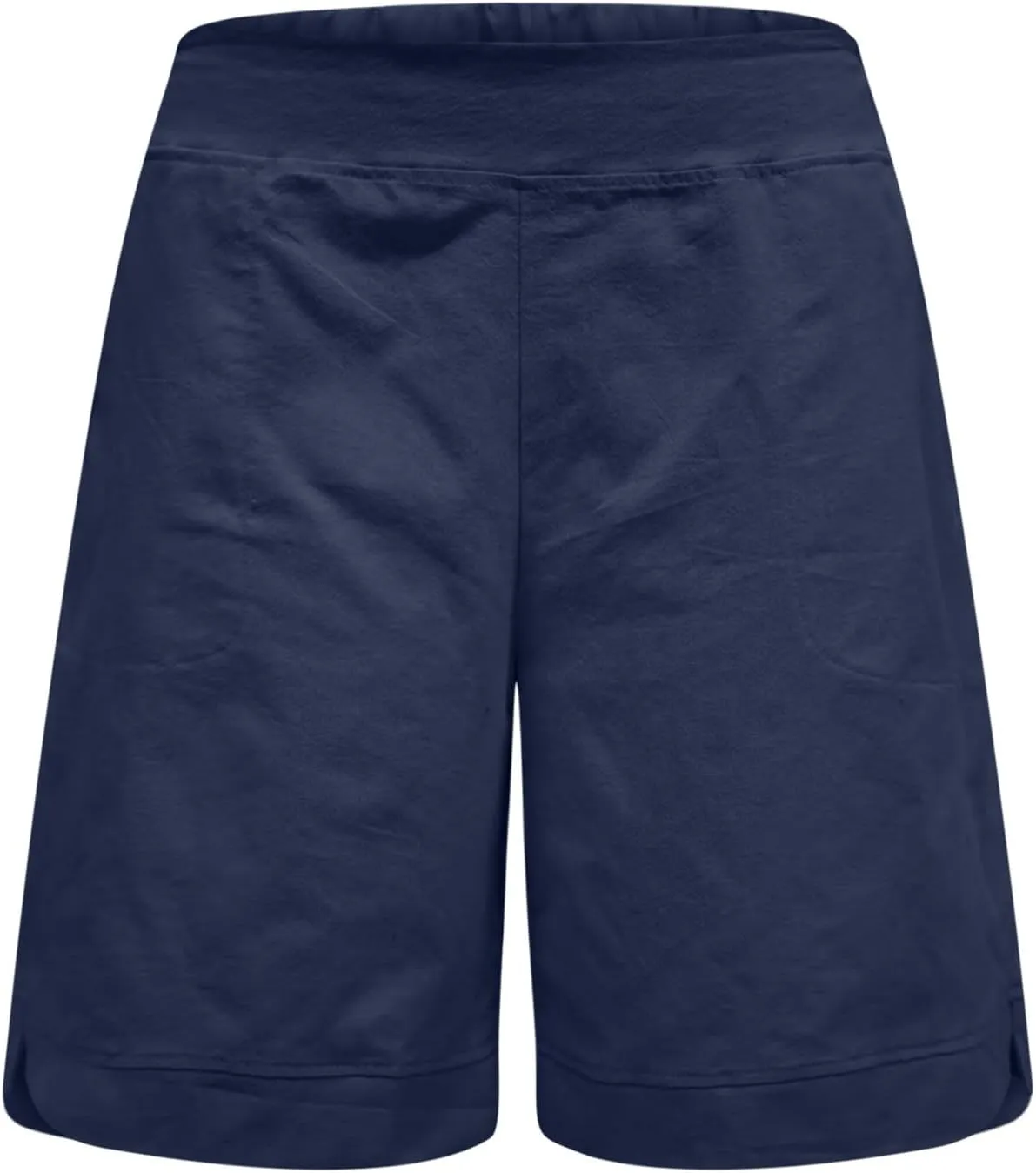 Womens Bermuda Shorts with Pockets Elastic Waist Cotton Linen Pant Casual Beach Holiday Vacation Bottoms Summer Shorts