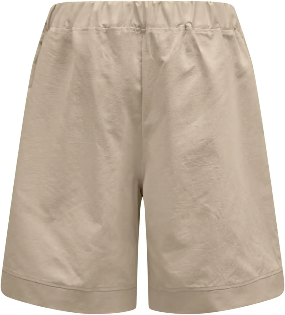 Womens Bermuda Shorts with Pockets Elastic Waist Cotton Linen Pant Casual Beach Holiday Vacation Bottoms Summer Shorts