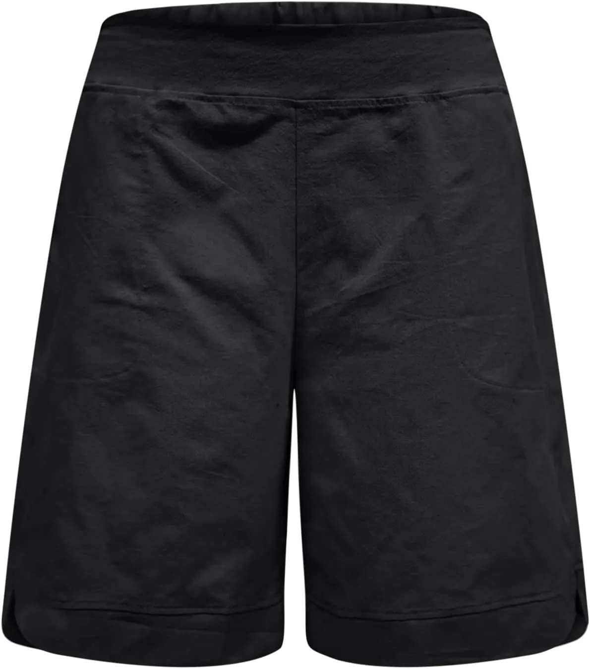 Womens Bermuda Shorts with Pockets Elastic Waist Cotton Linen Pant Casual Beach Holiday Vacation Bottoms Summer Shorts