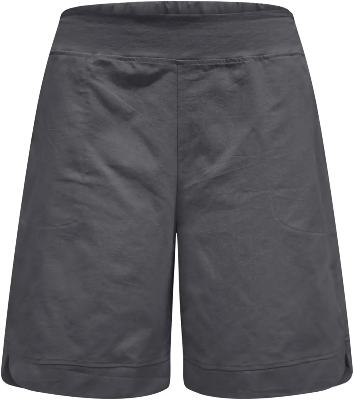 Womens Bermuda Shorts with Pockets Elastic Waist Cotton Linen Pant Casual Beach Holiday Vacation Bottoms Summer Shorts