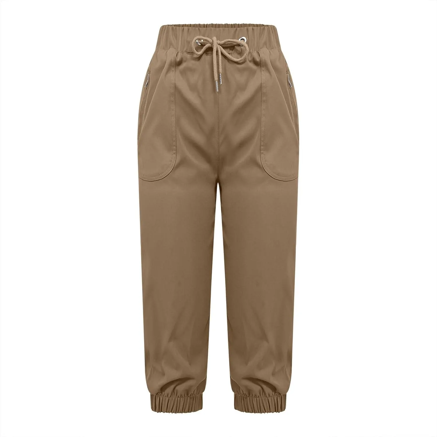 Women's Casual Elastic Waist Drawstring Pants Home Office Lounge Cuffed Trouser Jogger Cycling Sport Casual Sweatpant