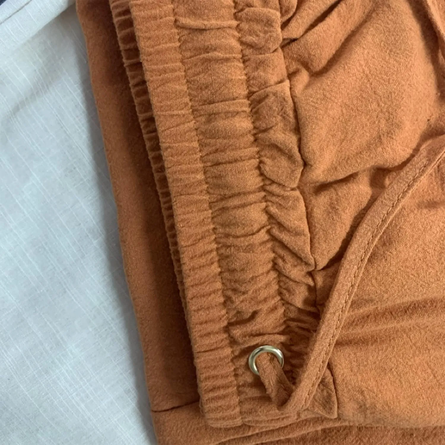 Womens Casual Linen High Waist Pants Drawstring Straight Leg Beach Pants with Side Pocket Loose Fit Summer Trousers
