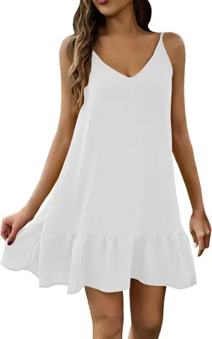 Womens Dress Swimsuit Coverup 2025 Vacation Beach Cover Ups Spaghetti Straps Bathing Suit Cover Up Sundress
