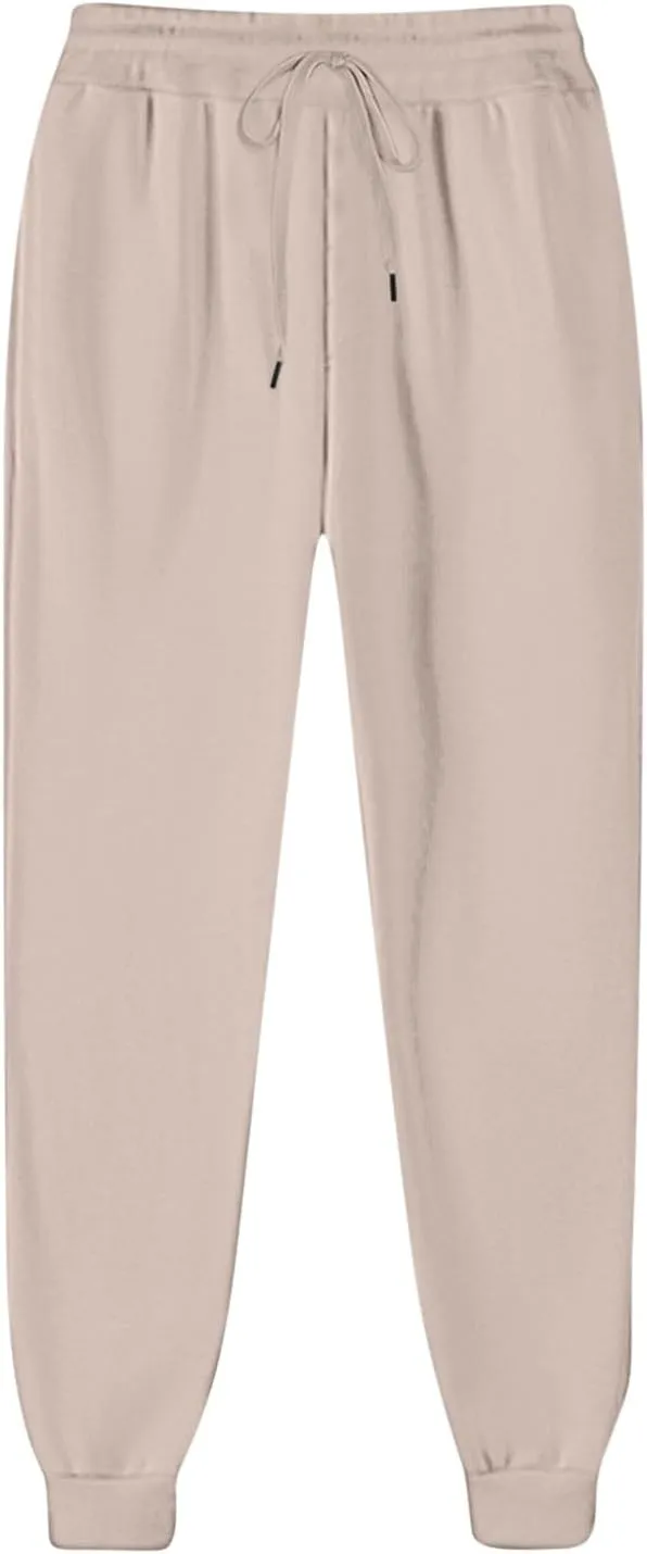 Women's Joggers Fleece Lined Sweatpants Warm Winter Pants High Waisted Casual Pants Comfy Lounge Pants with Pockets