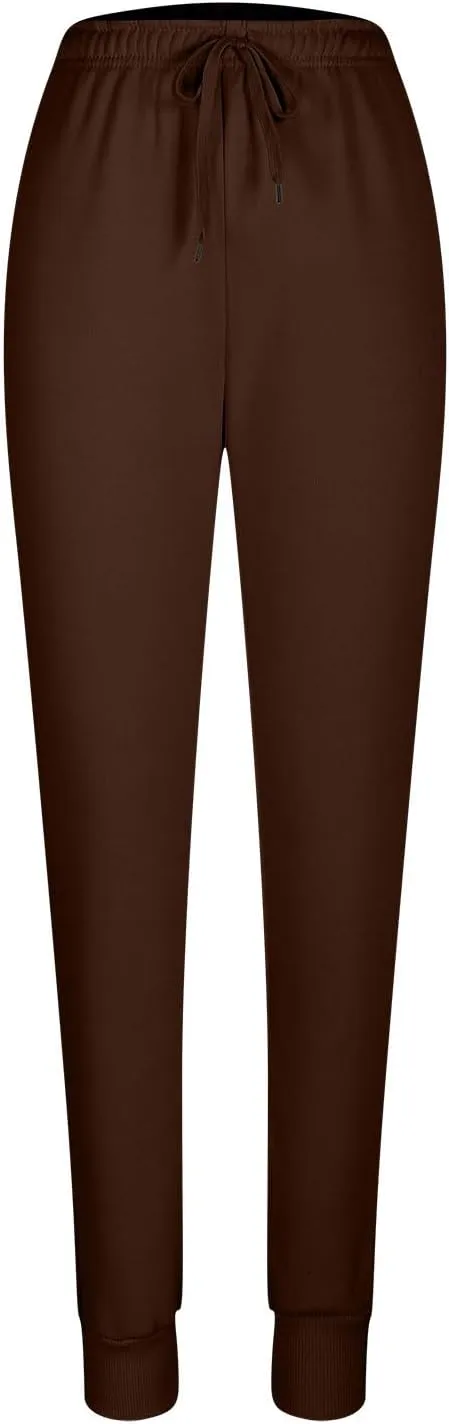 Women's Joggers Fleece Lined Sweatpants Warm Winter Pants High Waisted Casual Pants Comfy Lounge Pants with Pockets