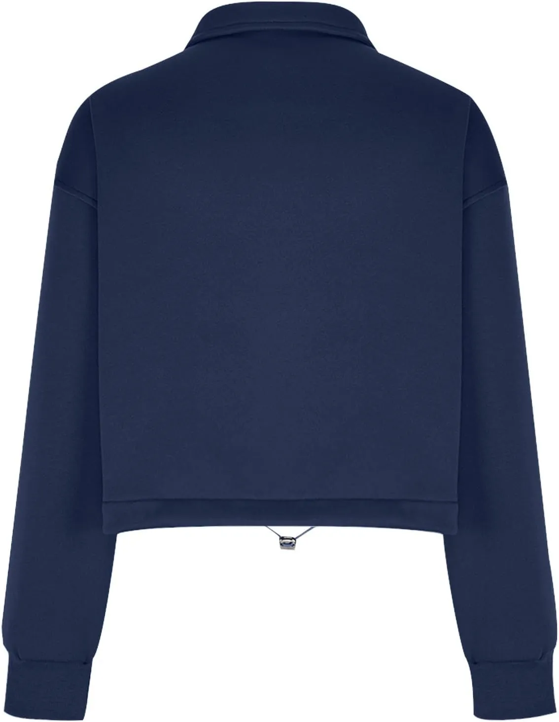 Women's Lapel Long Sleeve Sweatshirts Cropped Pullover Fleece Quarter Zipper Pullover Tops Fall Winter Outfits Clothes
