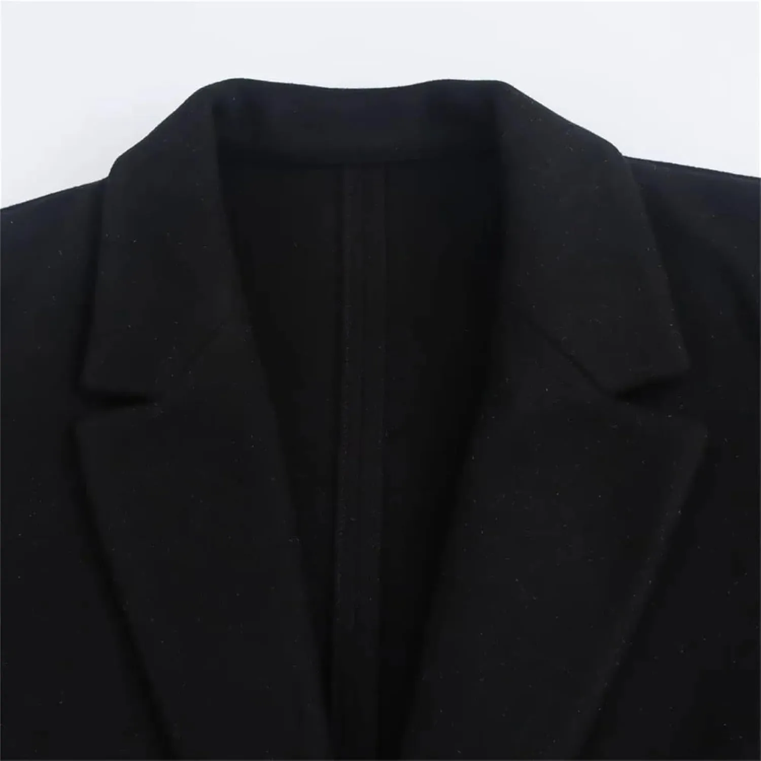 Women's Lapel Single Button Soft Long Sleeve Solid Coat Solid Color Soft Warm Tweed Trenchcoats
