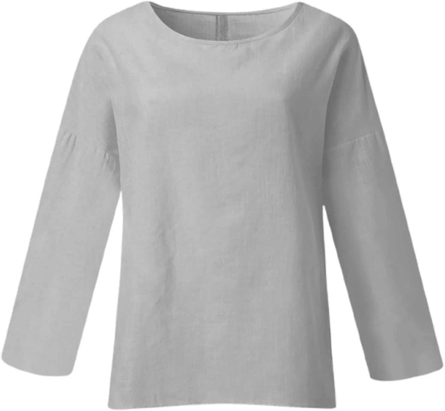 Womens Linen Shirts V Neck Button Blouses Boho Beach Tee Tops Short Sleeve Loose Tunic Tops