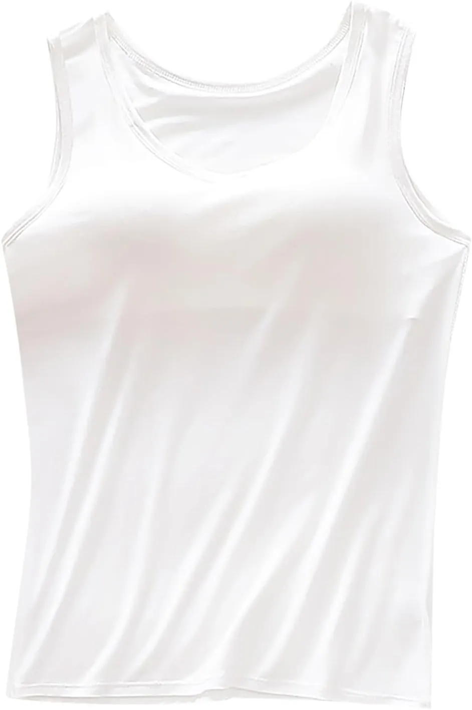 Women's Running Solid Tank Top Summer Athletic with Built in Bras Sleeveless Spring Blouses Scoop Neck Sports Cute