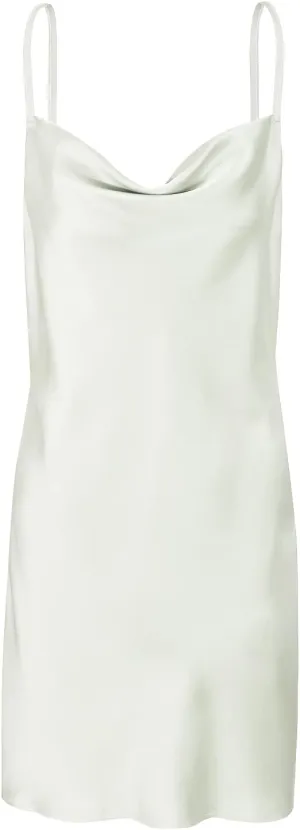 Womens Satin Dress Draped Cowl Neck Slip Dress Elegant Spaghetti Straps Cocktail Beach Party Dress