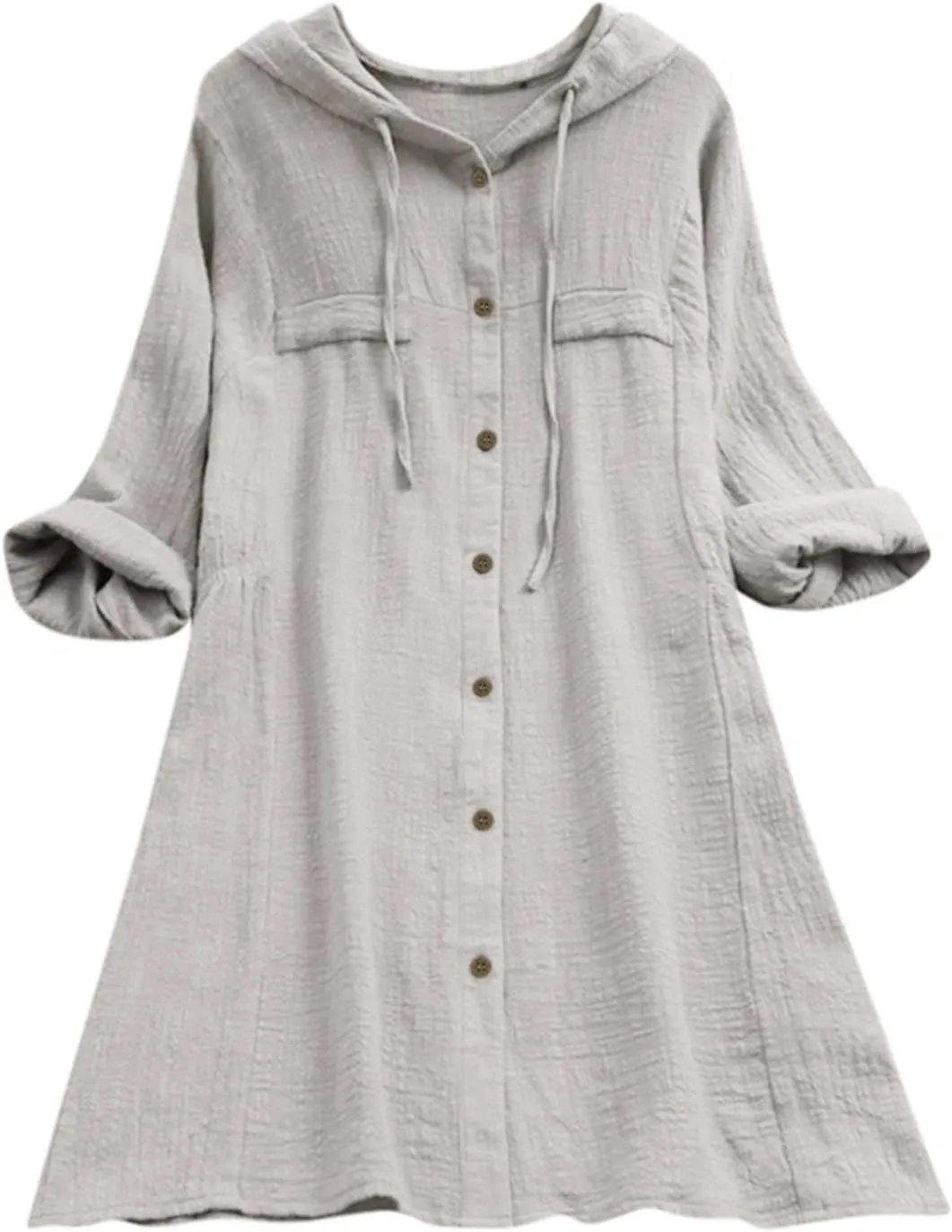 Women's Short Sleeve Linen Shirt Casual V Neck Oversized T Shirts Solid Color Loose Summer Tee Top