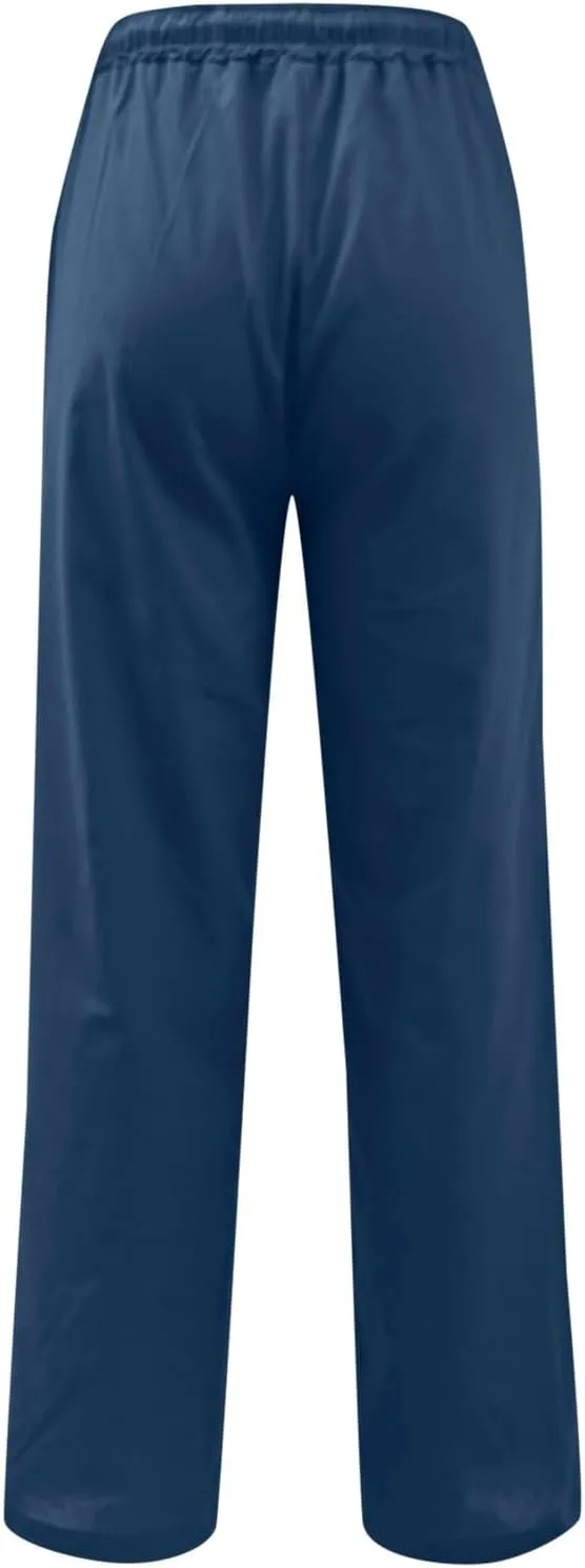 Women's Solid Color Elastic Waist Loose Side Button Decoration Versatile Nine Point Casual Pants Capris Pants