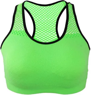 Womens Sports Bras High Support Mesh Quick Dry Running Tank with Built in Bra Non Steel Ring Sports Gym Underwear
