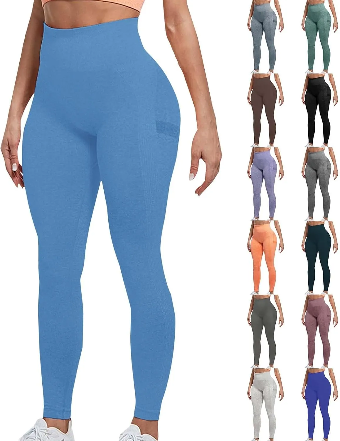 Women's Sports Leggings High Waist Belly Yoga Pants Slim Butt Lifting Shapewear Seamless Workout Gym Fitness Tights